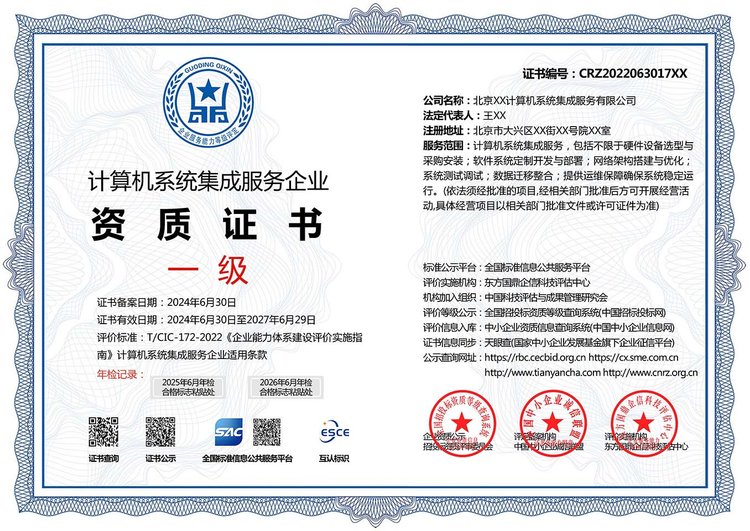 計(jì)算機(jī)系統(tǒng)集成服務(wù)企業(yè)資質(zhì)證書(shū) 投標(biāo)加分利器與多網(wǎng)查證保障